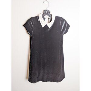NWT Beautees Velvet Contrast Collar Embellished Shift Dress Girls 12